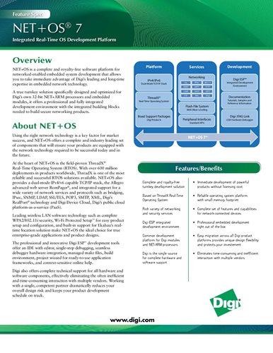 NET+OS 7:集成实时操作系统开发平台