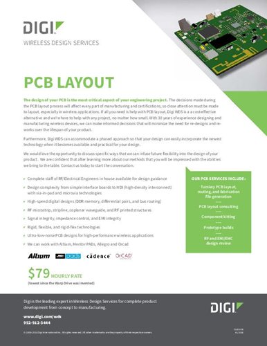 无线设计服务:PCB布局数据表封面页
